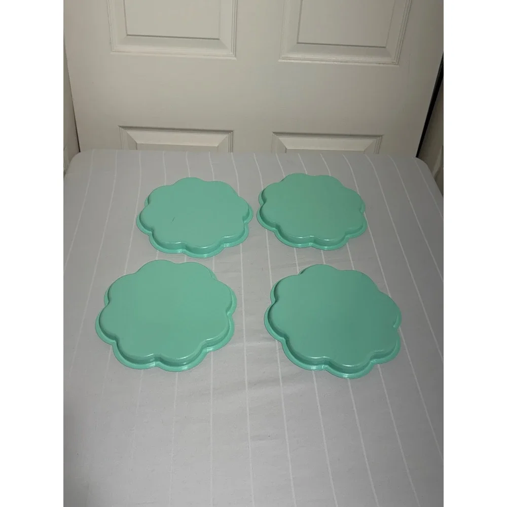 Nordic Ware Celebrations Flower Layer Cake Pans Set of 4 Seafoam Green 9 Inch